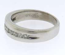 10K WHITE GOLD Gents Diamond Wedding Band