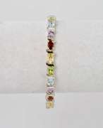 Sterling Silver Multicolored Gemstone Bracelet.