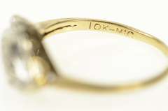 10K White Gold Retro 1950's Scalloped Diamond Statement Ring