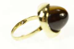 14K Yellow Gold 1960's Retro Tiger's Eye Cabochon Cocktail Ring