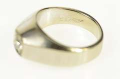 14K White Gold 0.35 Ct Diamond Squared Retro Wedding Ring