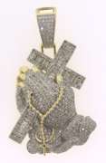 Striking 10kt Diamond Religious Pendant