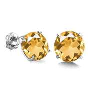 1.53 CT CITRINE 925 STERLING SILVER EARRINGS STUD