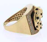 Nice Yellow Gold Black Onyx Panther Ring