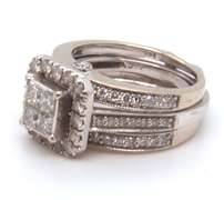 LADIES 14 KT WHITE GOLD DIAMOND RING
