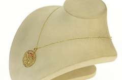 14K Yellow Gold Ruby Turquoise Filigree Menorah Spinning Charm/Pendant