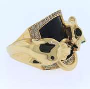 Stunning Black Onyx Panther Style Ring