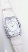 Officina Del Tempo Elegant Women’s Watch with 84 Natural Diamond white Leather Made in Italy