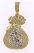 Flashy 10kt Diamond Money Bag Pendant