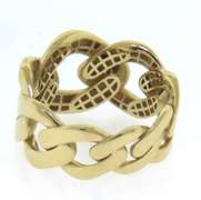 Contemporary Handmade Italian 14k Gold Curb Chain Ring
