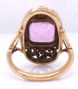 Antique Pink Faux Spinel and Rose Cut Diamond Ring