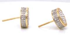 Stunning Diamond Yellow Gold Stud Earrings
