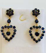 12.0 Carat Blue Sapphire Heart Earrings in 14kt Gold