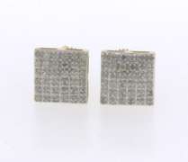 Cute 10kt Square Stud Diamond Earrings
