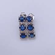 14kt Gold, Blue Sapphire, & Diamond Earrings