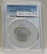 1867 Shield Nic circ PCGS VG Details Cleaned