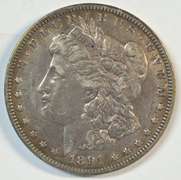 Razor-sharp XF 1891-CC Morgan Silver Dollar. Key date