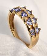 Unique Ring with 10 Trillion Cut Tanzanites
