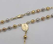 14 KT TRI COLOR ROSARY NECKLACE