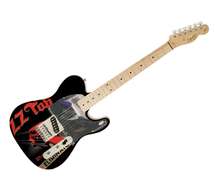 ZZ Top Billy Gibbons Autographed Signed Fender Photo Graphics Guitar ACOA