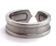 White Gold Double C Logo Cartier Ring