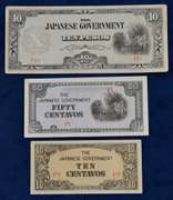 Lot Of 50 Rare WW2 1942 Philippines Japanese Occupation Peso And Centavo Notes.