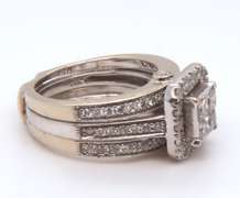 LADIES 14 KT WHITE GOLD DIAMOND RING