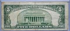 $5 North Africa 1934 A Yellow Seal Silver Certificate.