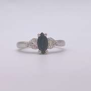 14kt Gold, Blue Sapphire, & Diamond Ring