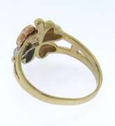 Charming Tri Tone Gold Clover CZ Ring