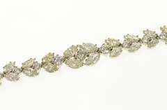 18K White Gold 14.54 Ctw Marquise & Round Diamond Tennis Bracelet
