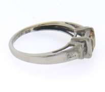 Beautiful White Gold Square Citrine and Diamond Ring
