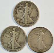 1918-P, 1918-D, & 1918-S Walking Liberty Half Dollars