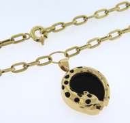 Stunning Yellow Gold Black onyx Panther Necklace