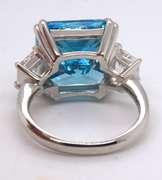Sterling Silver Blue and White Cubic Zirconia Ring