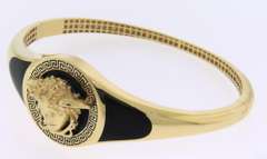 Favorite Yellow Gold Black Onyx Lion Head Bracelet