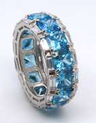 Sterling Silver Blue Cubic Zirconia Band