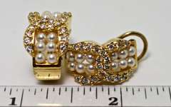 Fabulous 18K Pearl and Diamond Earrings
