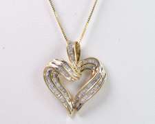 Darling Diamond Heart Pendant Necklace in 10K & 14K Yellow Gold