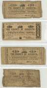 4 Assorted County of Augusta, VA 25 Cents Obsolete Notes
