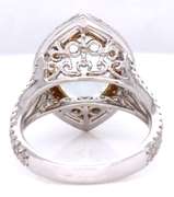 Incredible Oval Aquamarine w Diamond Halo w Split Shank Diamond Ring