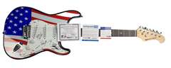 Rob Halford Band Autographed USA Flag Guitar