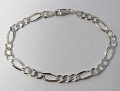 Italian Sterling Silver Figaro Bracelet