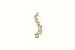 14K Yellow Gold 0.93 Ctw Graduated Diamond Wave Journey Pendant