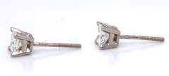 Calssy White Gold Princess Cut Diamond Stud Earrings