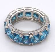 Sterling Silver Blue Cubic Zirconia Band