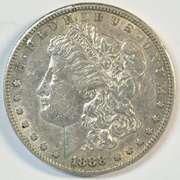 Upper end 1888-S Morgan Silver Dollar. Key date