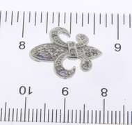 Sterling Silver "Fleur-de-lis" Symbol with Cubic Zirconias
