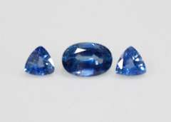 Sparkling Natural Sapphire Set of 3