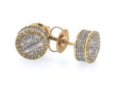 Stunning 14kt Yellow Gold Diamond Stud Cluster Earrings